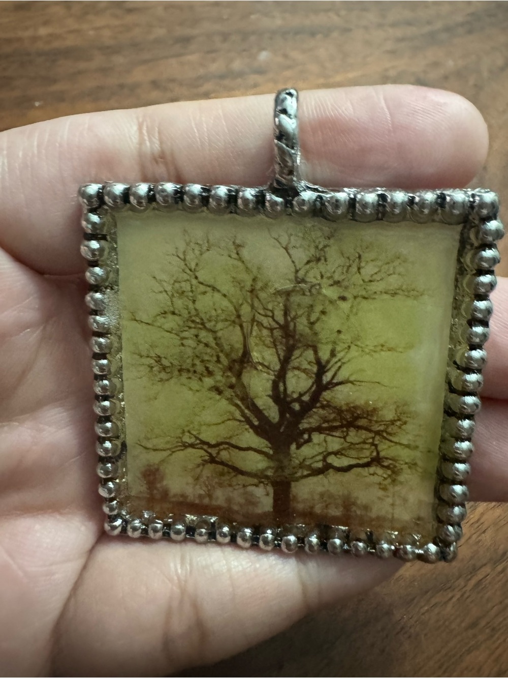 ND Trivette Photography Square Tile Tree Pendant